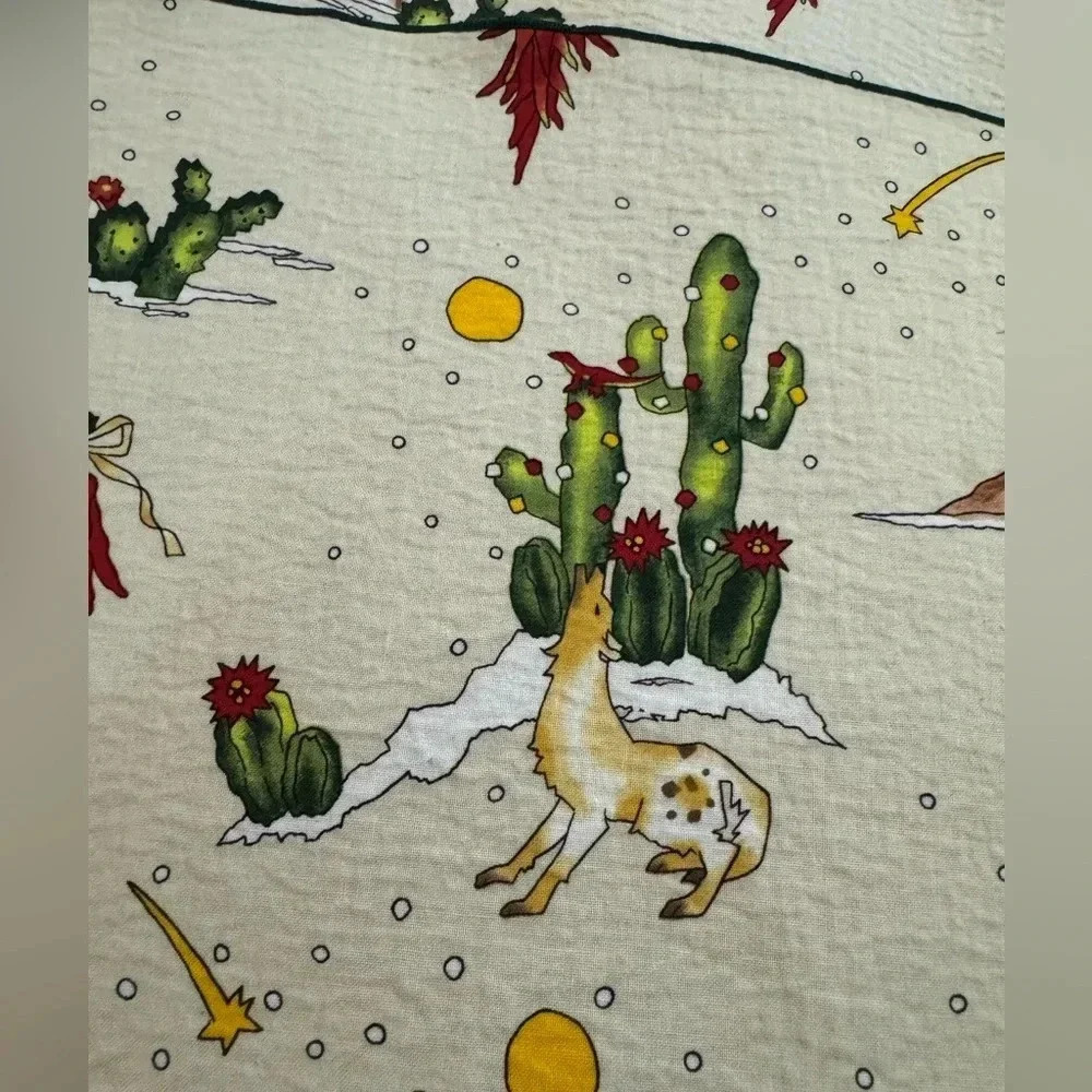 VTG Southwestern Christmas Coyote Placemats Set of 3 Native American Cactus 90s - Picture 5 of 15